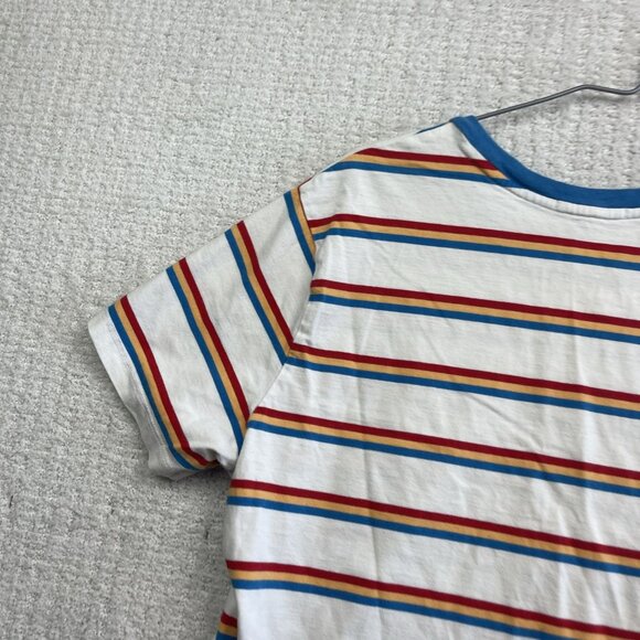 Vans Womens Colorful Striped Short Sleeve Cropped T-Shirt Size L Retro Skater - Picture 12 of 15